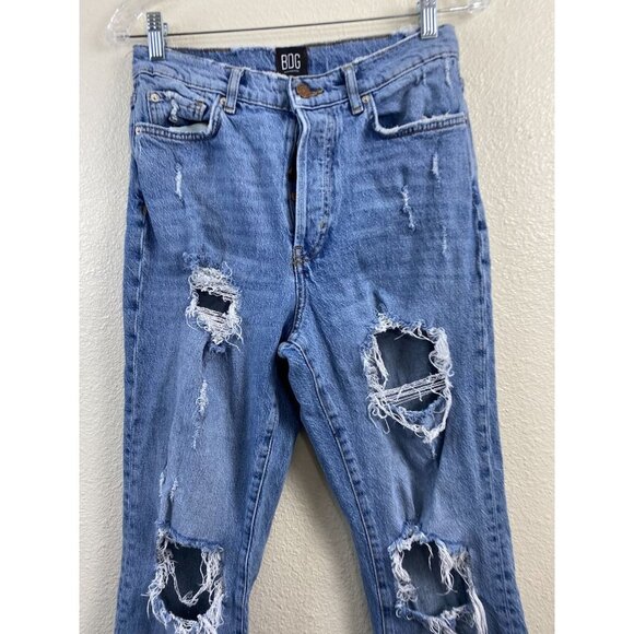 Urban Outfitters BDG Jeans Womens 28 Denim Blue Slim Straight Distress High Rise - Picture 5 of 16
